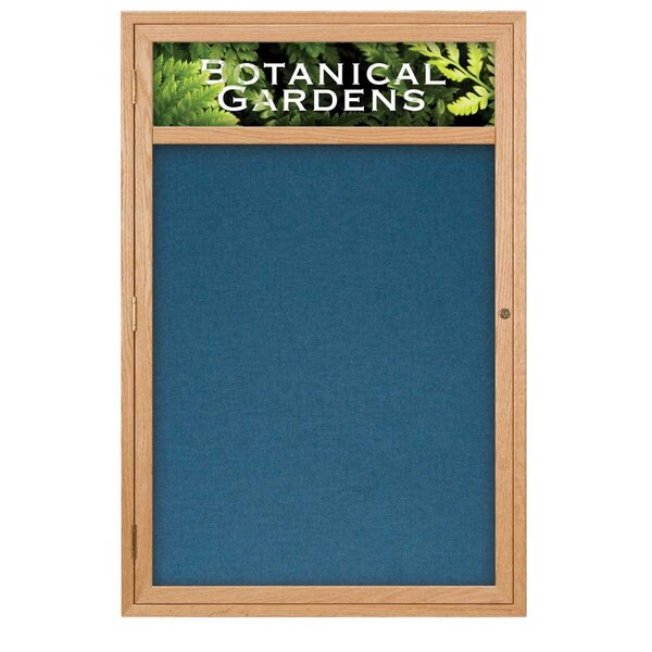 Sliding Glass Door Radius Letterboard, 96"x48", Satin/Burgundy Vinyl